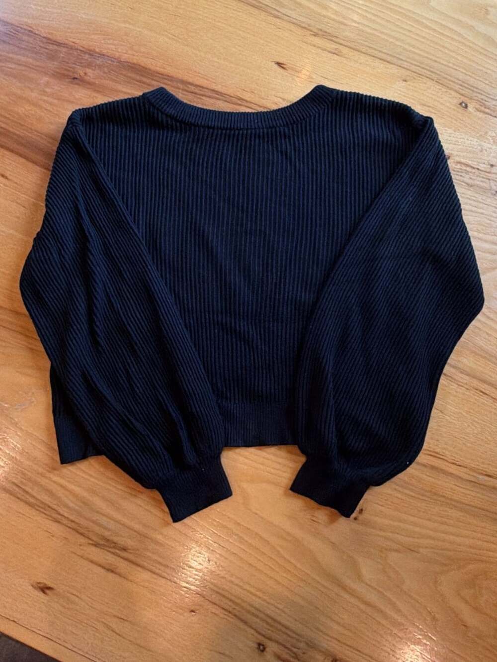 Lululemon Sweater M Black Ribbed Cross-Back Pullover